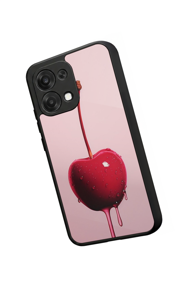 Oppo A6 Pro Uyumlu Kiraz Tasarımlı Glossy Premium Kılıf