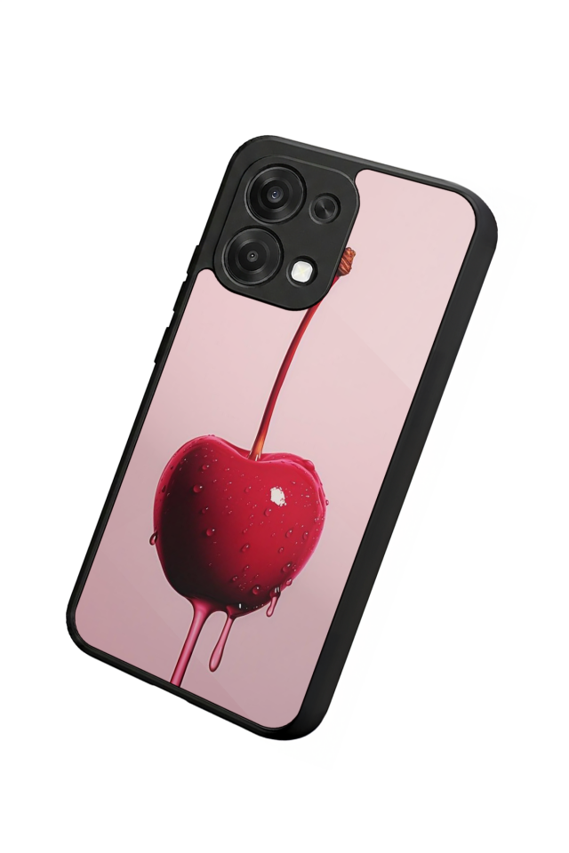 Oppo A6 Pro Uyumlu Kiraz Tasarımlı Glossy Premium Kılıf