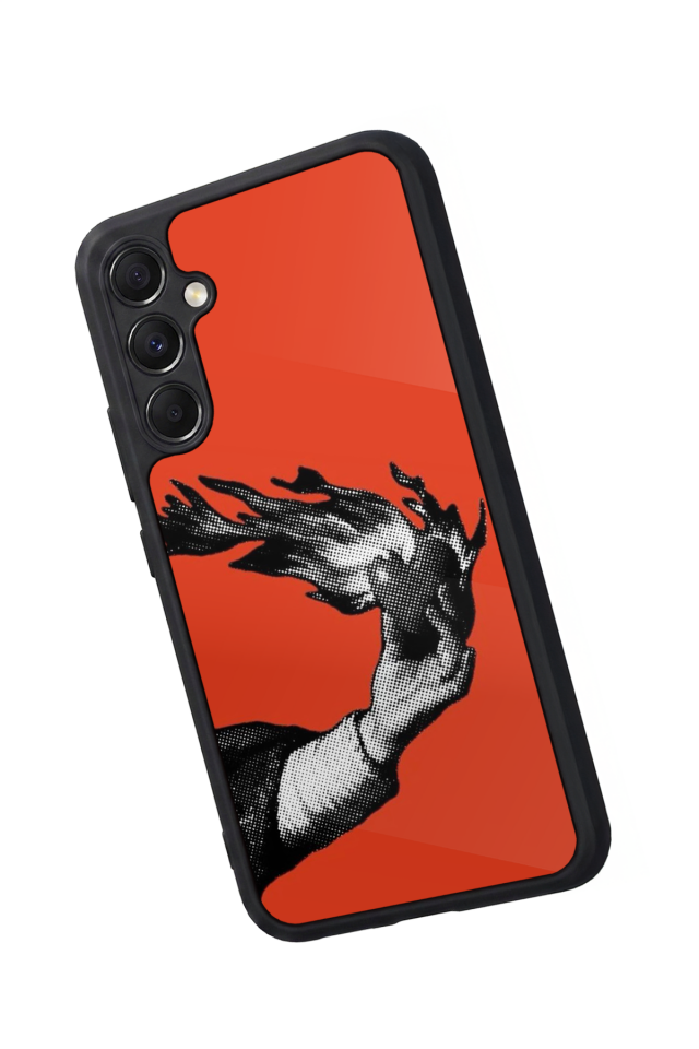 Samsung Galaxy M34 Uyumlu Kirmizi Tasarımlı Glossy Premium Kılıf