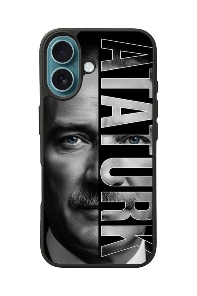 iPhone 16 Plus Uyumlu Mustafa Kemal Ataturk Tasarımlı Glossy Premium Kılıf