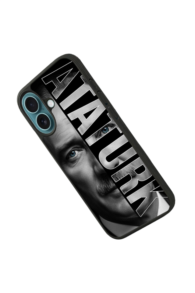 iPhone 16 Plus Uyumlu Mustafa Kemal Ataturk Tasarımlı Glossy Premium Kılıf