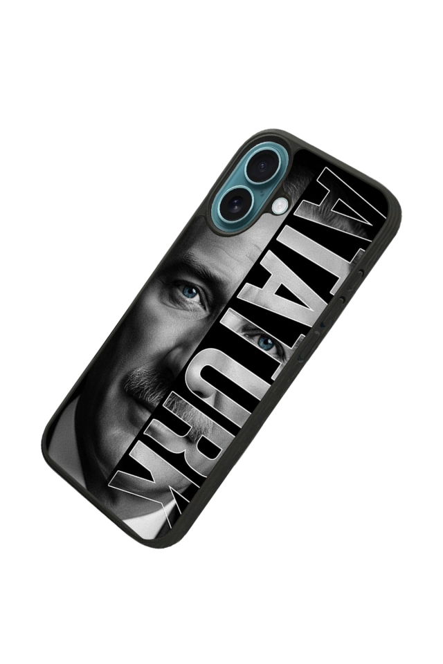 iPhone 16 Plus Uyumlu Mustafa Kemal Ataturk Tasarımlı Glossy Premium Kılıf