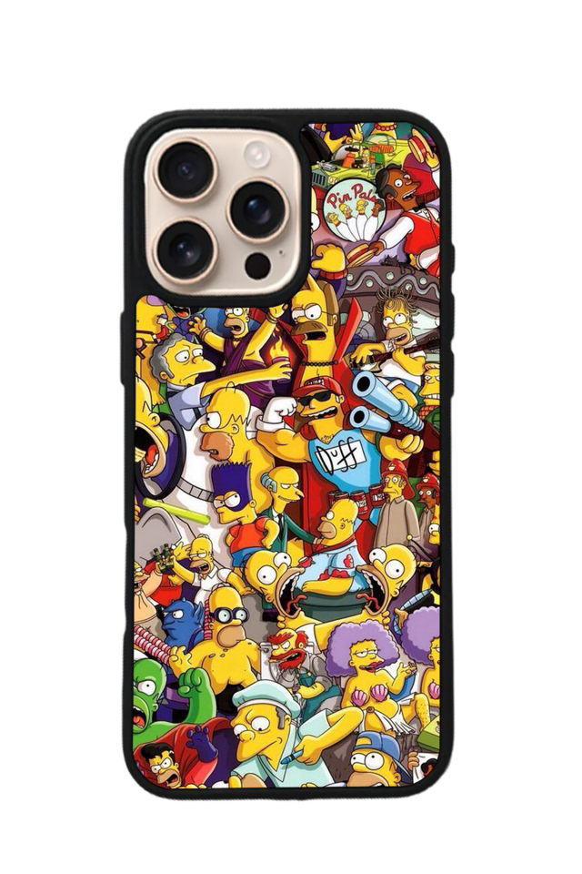 iPhone 15 Pro Uyumlu The Simpsons Tasarımlı Glossy Premium Kılıf