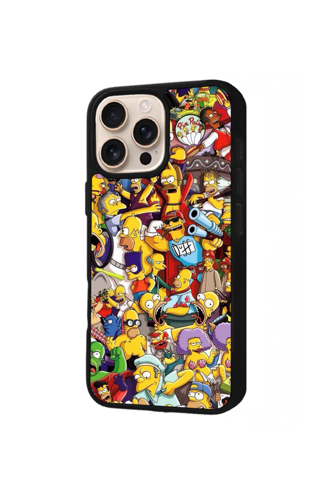 iPhone 15 Pro Uyumlu The Simpsons Tasarımlı Glossy Premium Kılıf