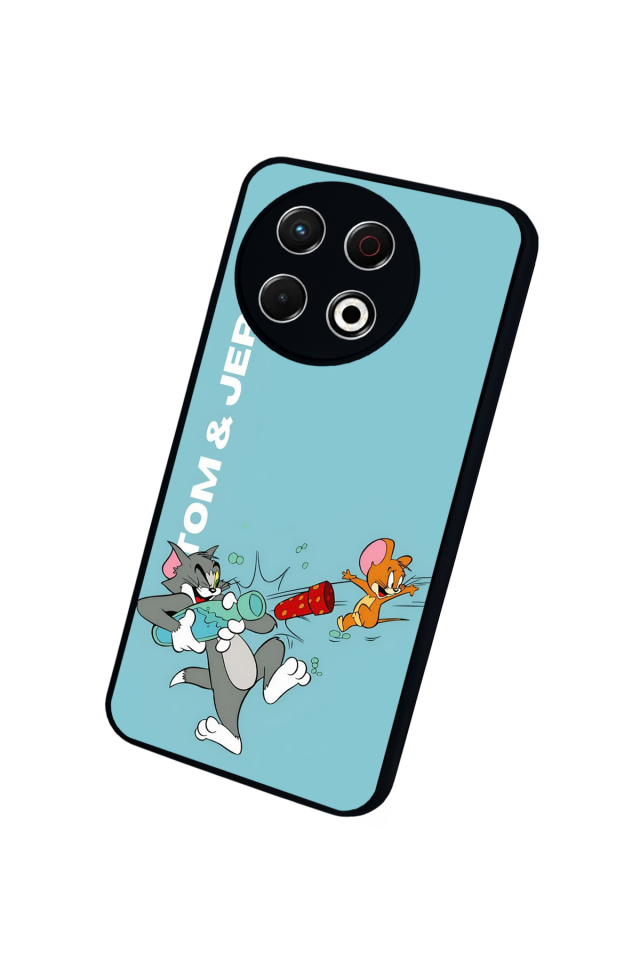 Tecno Spark 30 Pro Uyumlu Tom And Jerry Tasarımlı Glossy Premium Kılıf