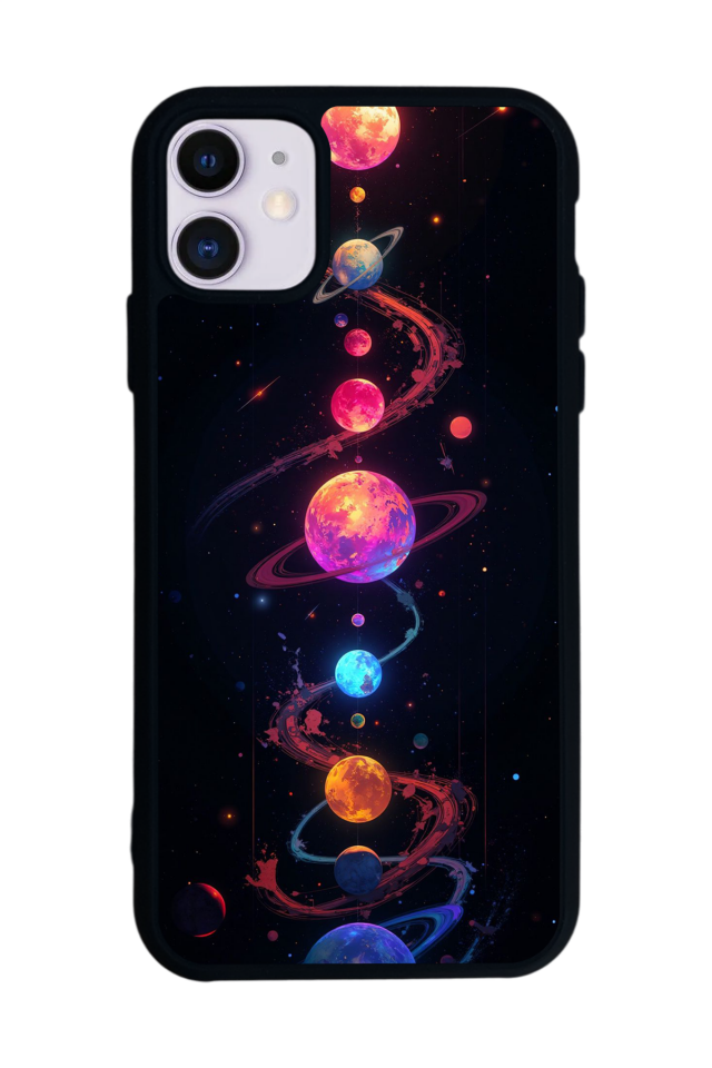 iPhone 11 Uyumlu Uzay Tasarımlı Glossy Premium Kılıf