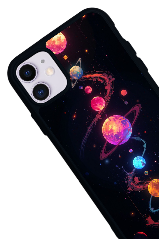 iPhone 11 Uyumlu Uzay Tasarımlı Glossy Premium Kılıf