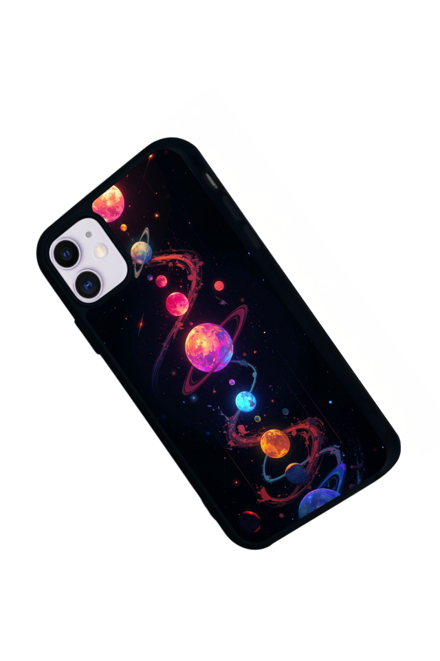 iPhone 11 Uyumlu Uzay Tasarımlı Glossy Premium Kılıf