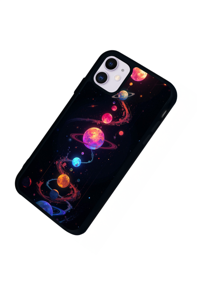 iPhone 11 Uyumlu Uzay Tasarımlı Glossy Premium Kılıf