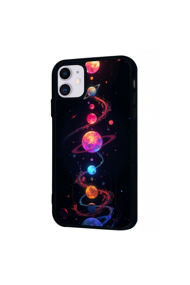 iPhone 11 Uyumlu Uzay Tasarımlı Glossy Premium Kılıf