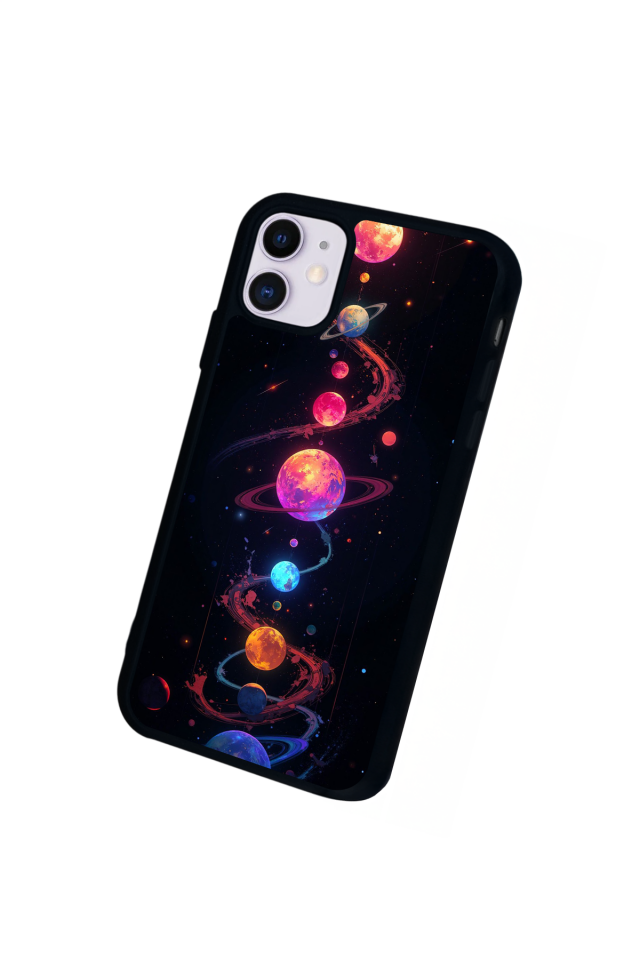 iPhone 11 Uyumlu Uzay Tasarımlı Glossy Premium Kılıf
