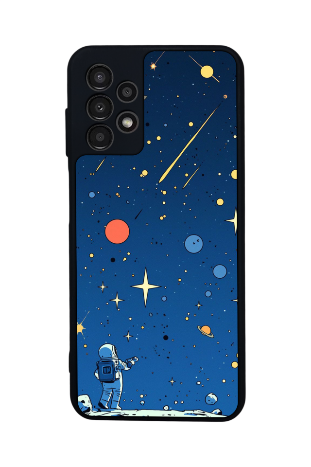 Samsung Galaxy A13 Uyumlu Uzay Tasarımlı Glossy Premium Kılıf