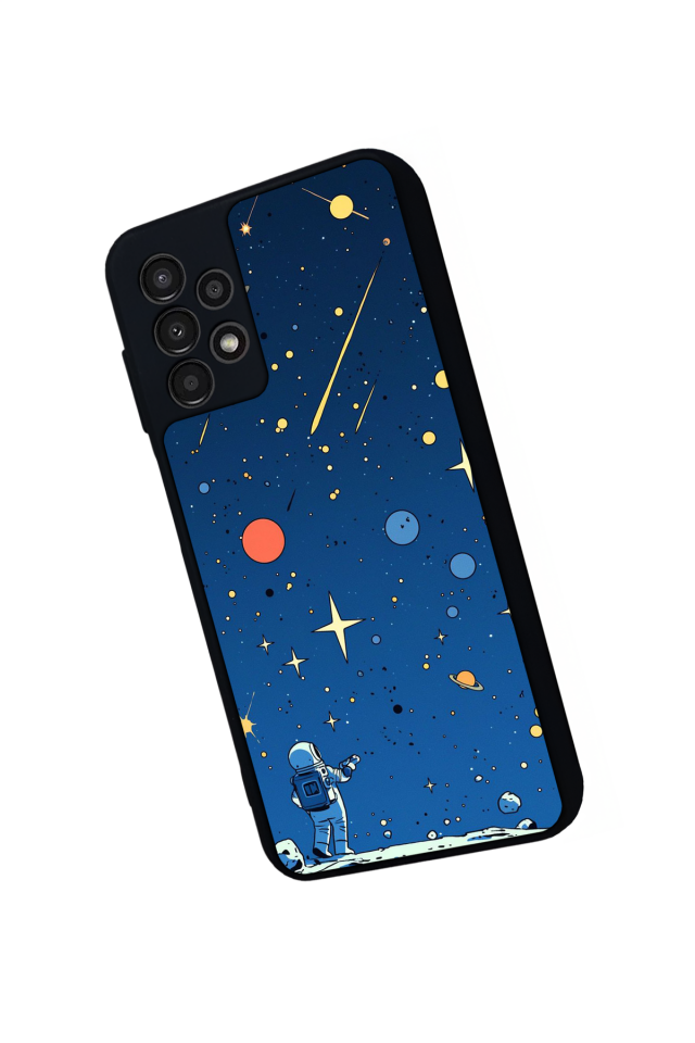 Samsung Galaxy A13 Uyumlu Uzay Tasarımlı Glossy Premium Kılıf