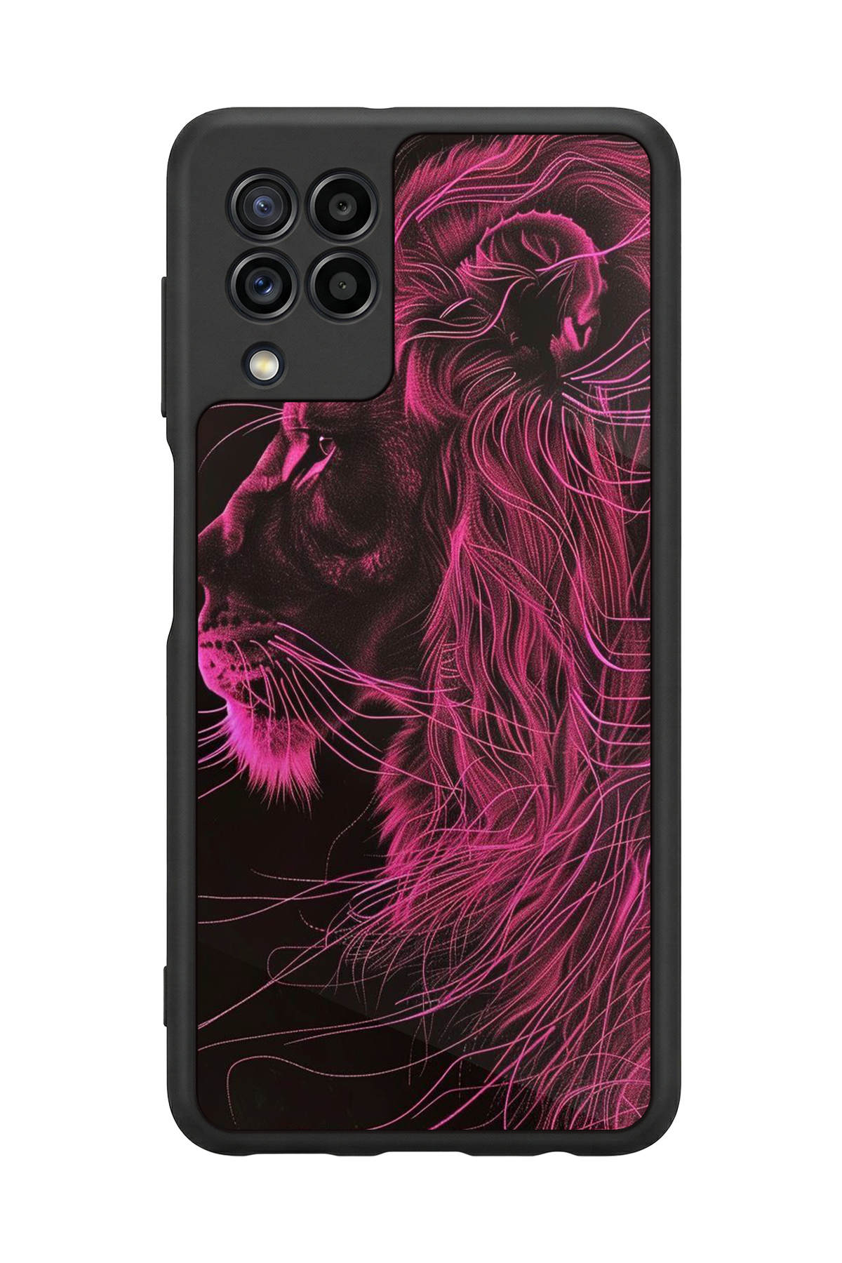 Samsung Galaxy M32 Uyumlu Aslan Tasarımlı Glossy Premium Kılıf