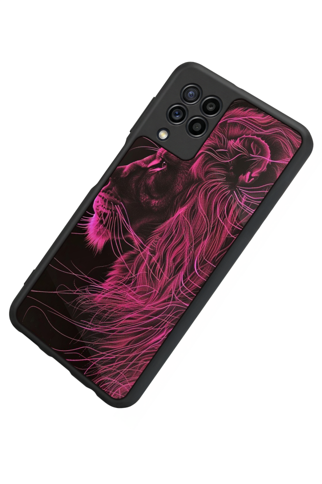 Samsung Galaxy M32 Uyumlu Aslan Tasarımlı Glossy Premium Kılıf