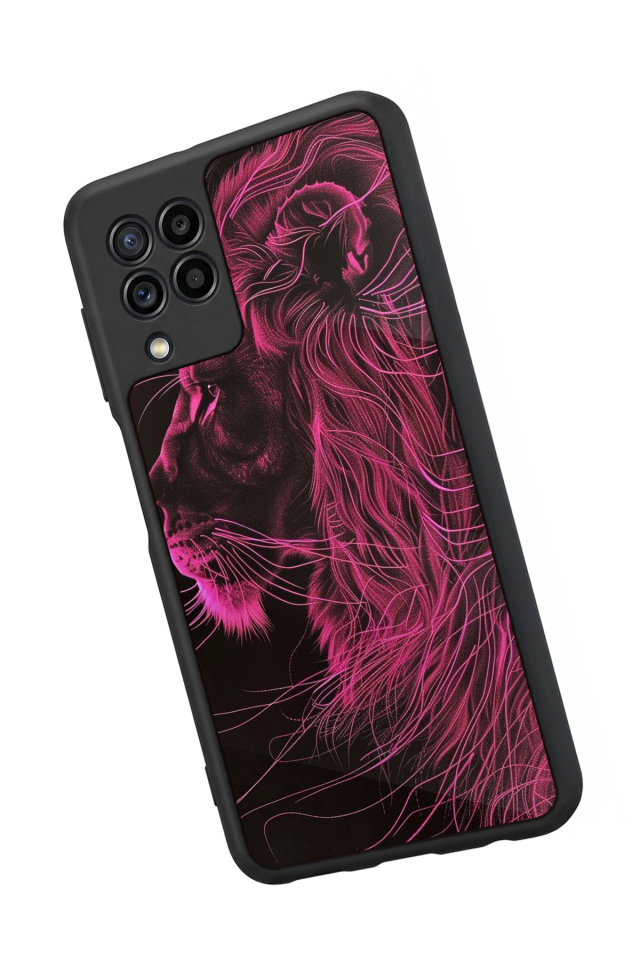 Samsung Galaxy M32 Uyumlu Aslan Tasarımlı Glossy Premium Kılıf