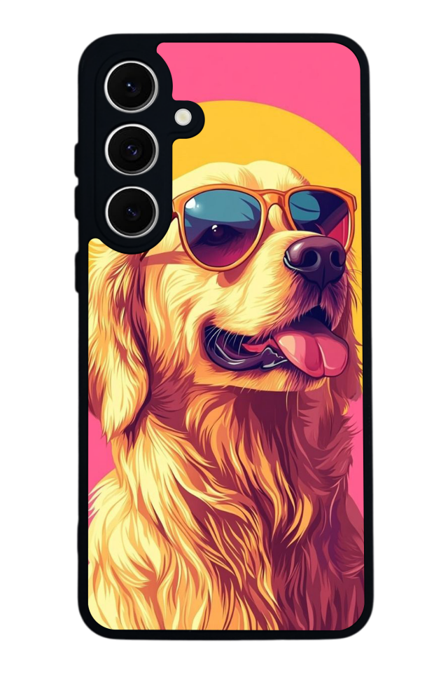 Samsung Galaxy S24 FE Uyumlu Golden Kopek Tasarımlı Glossy Premium Kılıf