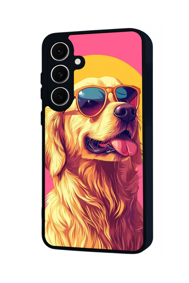 Samsung Galaxy S24 FE Uyumlu Golden Kopek Tasarımlı Glossy Premium Kılıf