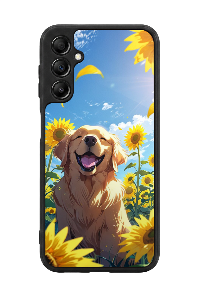 Samsung Galaxy A14 Uyumlu Golden Kopek Tasarımlı Glossy Premium Kılıf