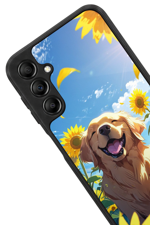 Samsung Galaxy A14 Uyumlu Golden Kopek Tasarımlı Glossy Premium Kılıf