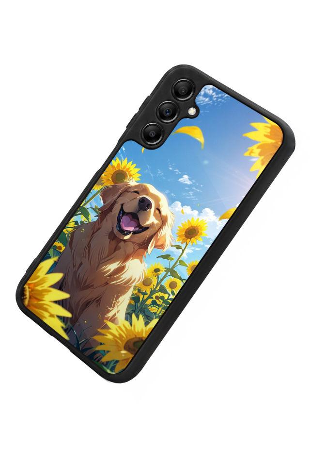 Samsung Galaxy A14 Uyumlu Golden Kopek Tasarımlı Glossy Premium Kılıf