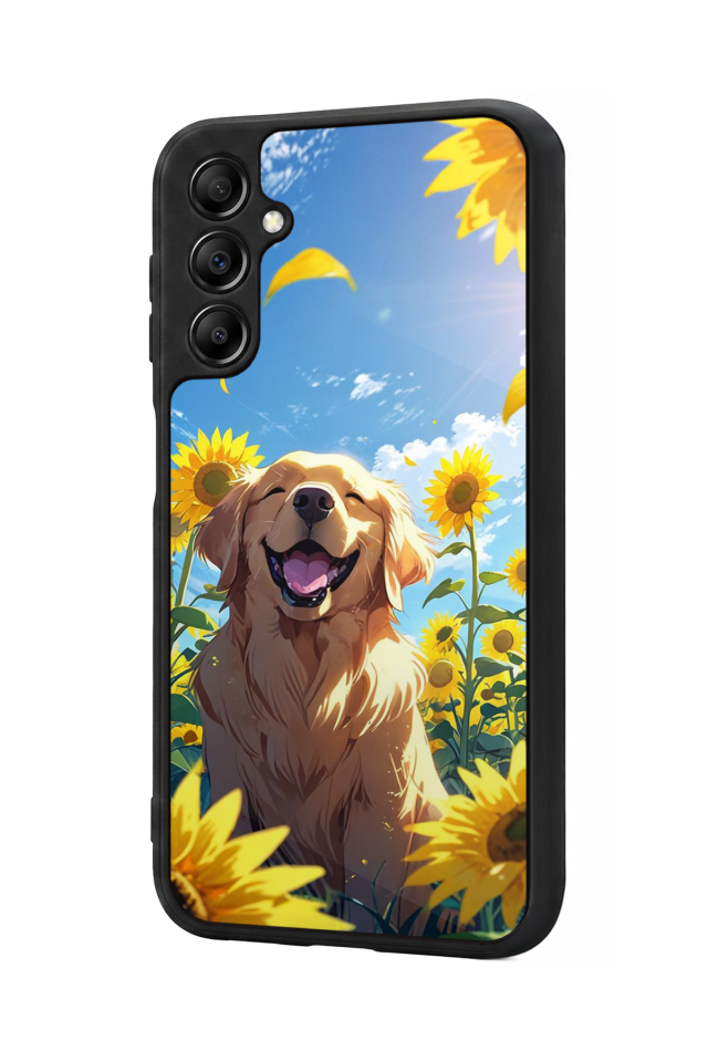 Samsung Galaxy A14 Uyumlu Golden Kopek Tasarımlı Glossy Premium Kılıf