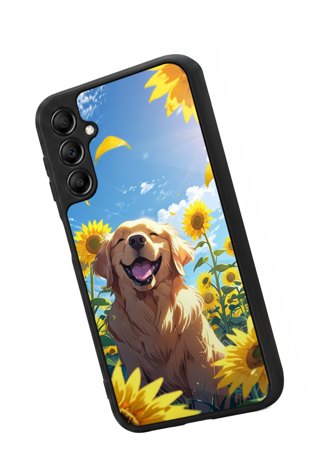 Samsung Galaxy A14 Uyumlu Golden Kopek Tasarımlı Glossy Premium Kılıf