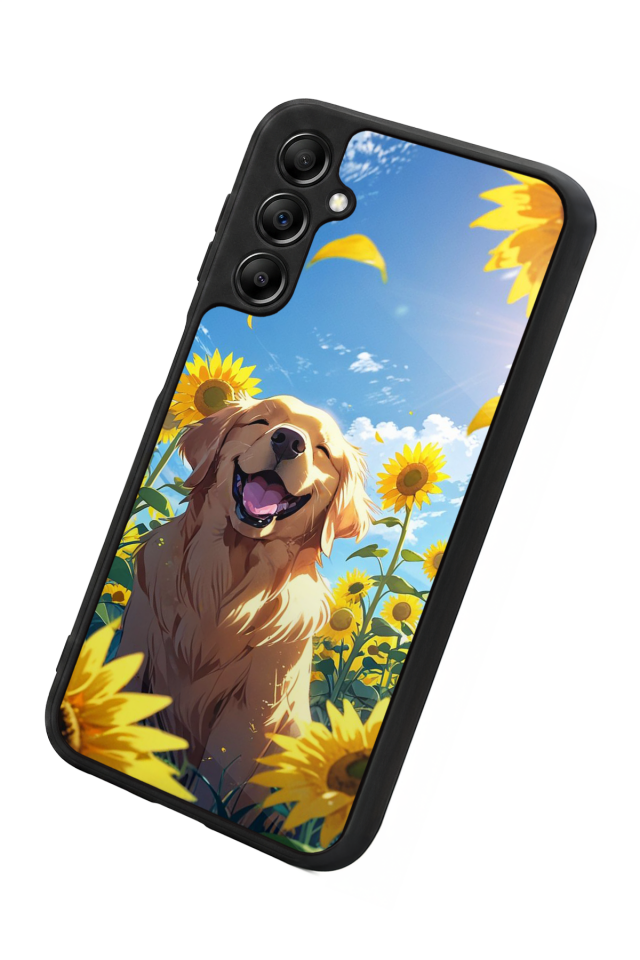 Samsung Galaxy A14 Uyumlu Golden Kopek Tasarımlı Glossy Premium Kılıf