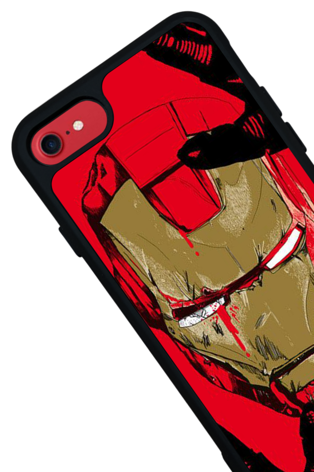 iPhone 8 Uyumlu  Iron Man ( Demir Adam ) Tasarımlı Glossy Premium Kılıf
