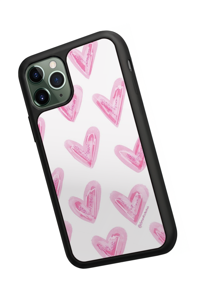iPhone 11 Pro Max Uyumlu Kalp Love Tasarımlı Glossy Premium Kılıf