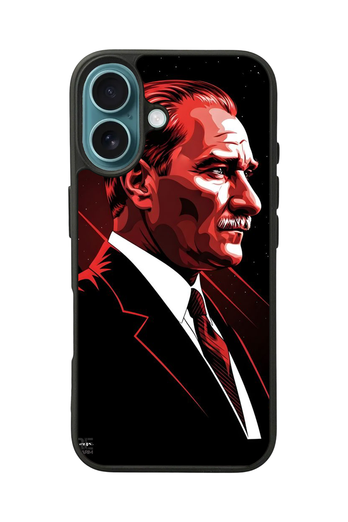 iPhone 16 Plus Uyumlu Mustafa Kemal Ataturk Tasarımlı Glossy Premium Kılıf