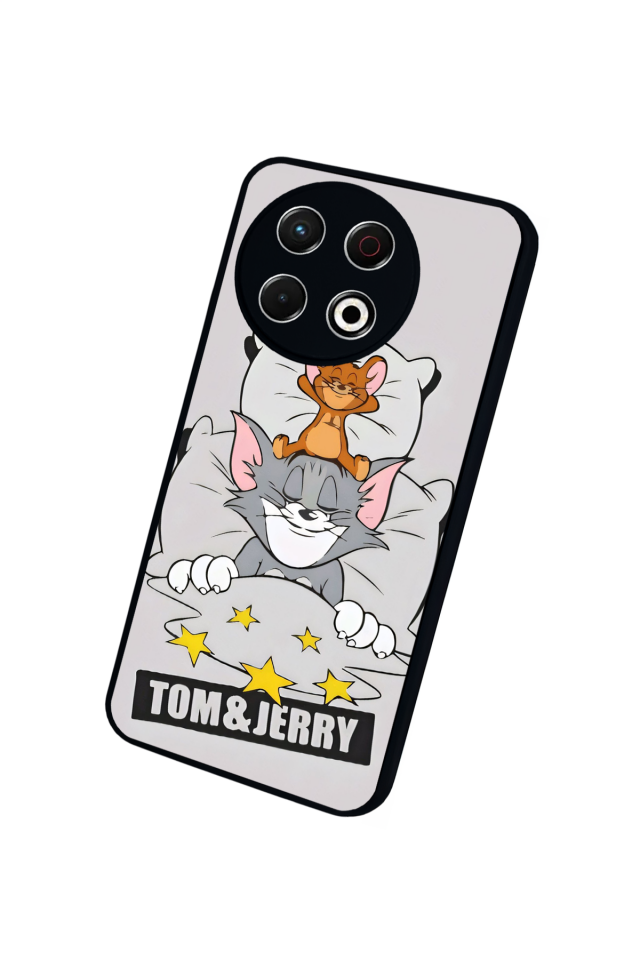 Tecno Spark 30 Pro Uyumlu Tom And Jerry Tasarımlı Glossy Premium Kılıf