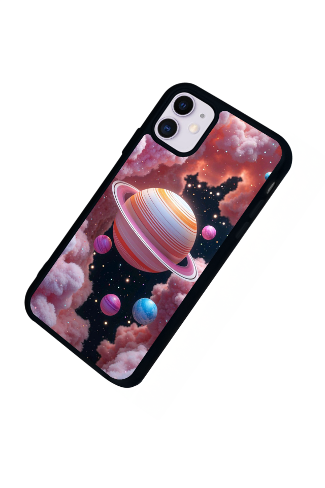 iPhone 11 Uyumlu Uzay Tasarımlı Glossy Premium Kılıf