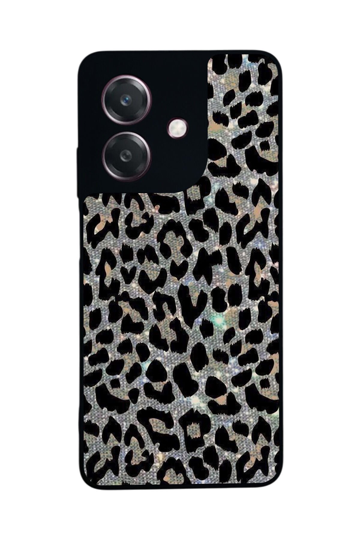 Oppo A3 5G Uyumlu Hologram Leopar Tasarımlı Glossy Premium Kılıf