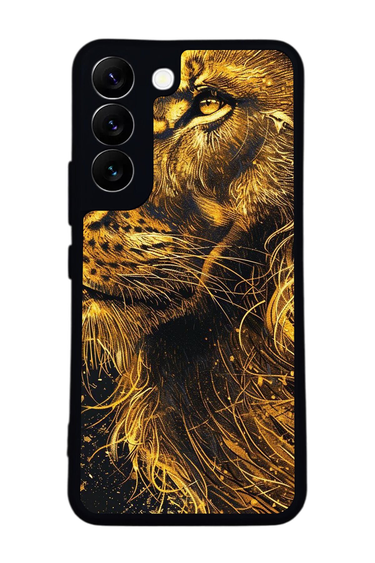 Samsung Galaxy S22 Uyumlu Aslan Tasarımlı Glossy Premium Kılıf