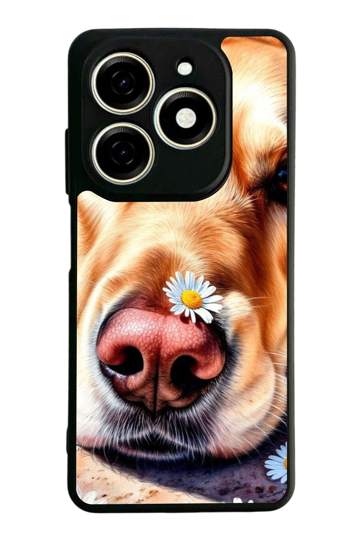 Infınıx Smart 8 Pro Uyumlu Golden Kopek Tasarımlı Glossy Premium Kılıf