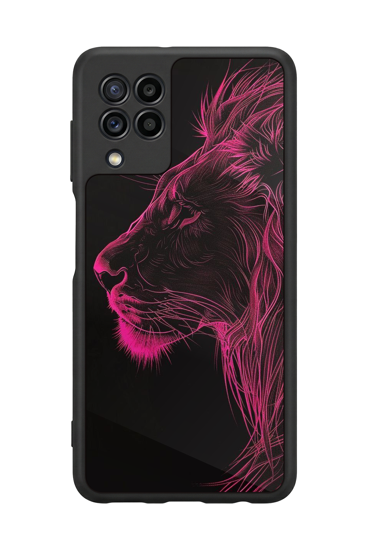 Samsung Galaxy M32 Uyumlu Aslan Tasarımlı Glossy Premium Kılıf