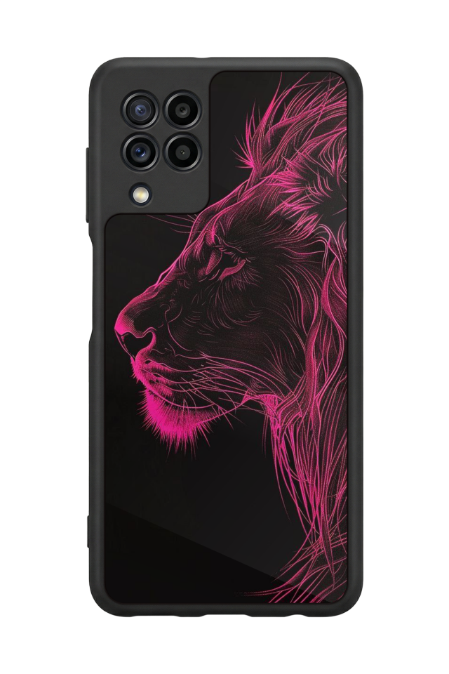 Samsung Galaxy M32 Uyumlu Aslan Tasarımlı Glossy Premium Kılıf