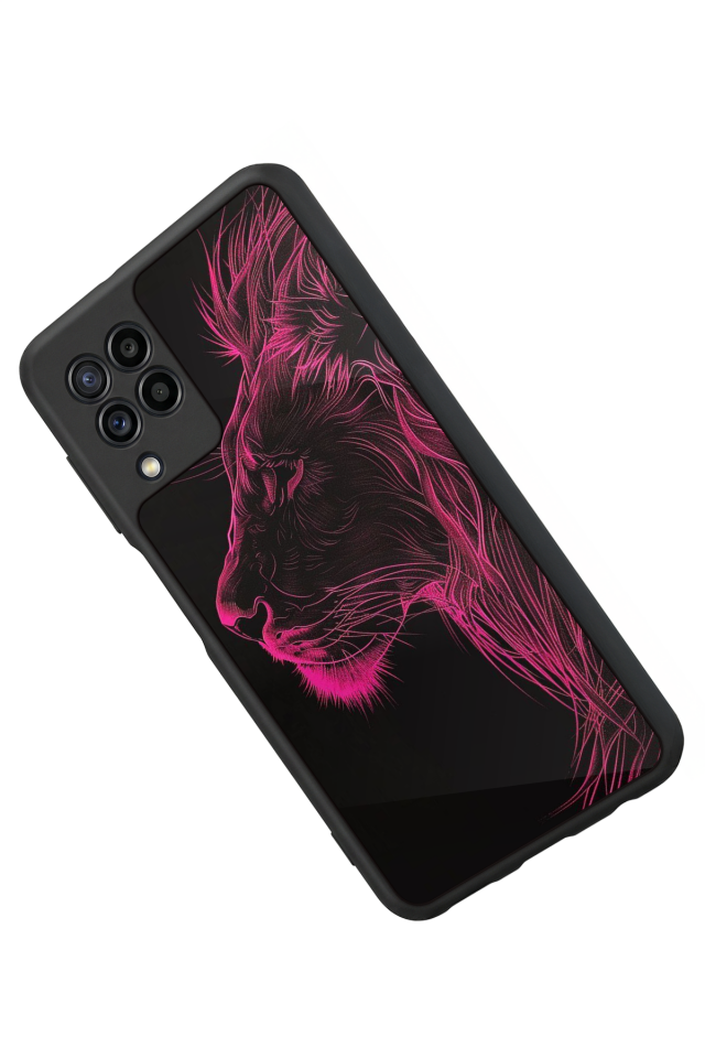 Samsung Galaxy M32 Uyumlu Aslan Tasarımlı Glossy Premium Kılıf