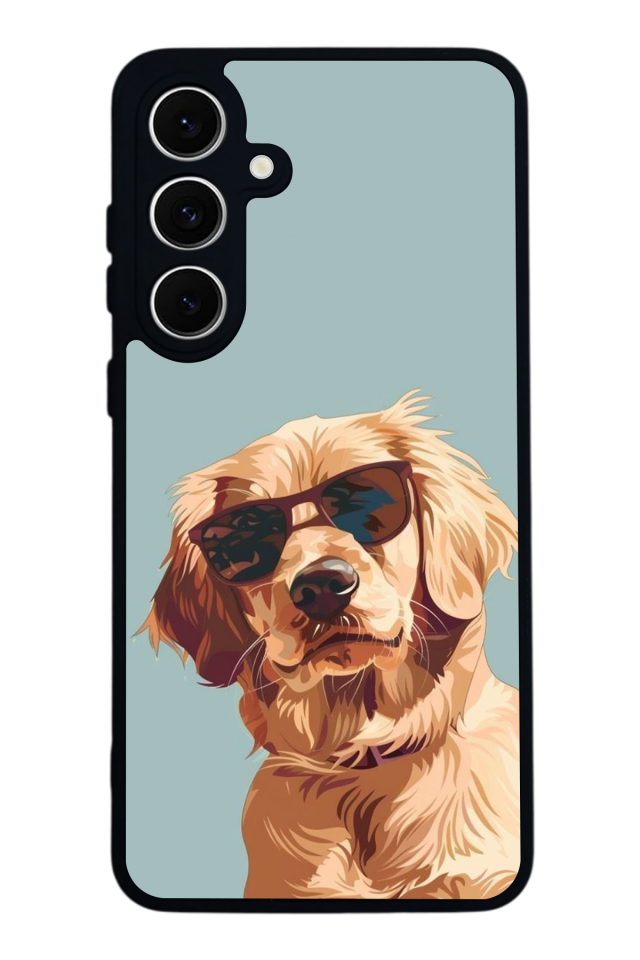 Samsung Galaxy S24 FE Uyumlu Golden Kopek Tasarımlı Glossy Premium Kılıf