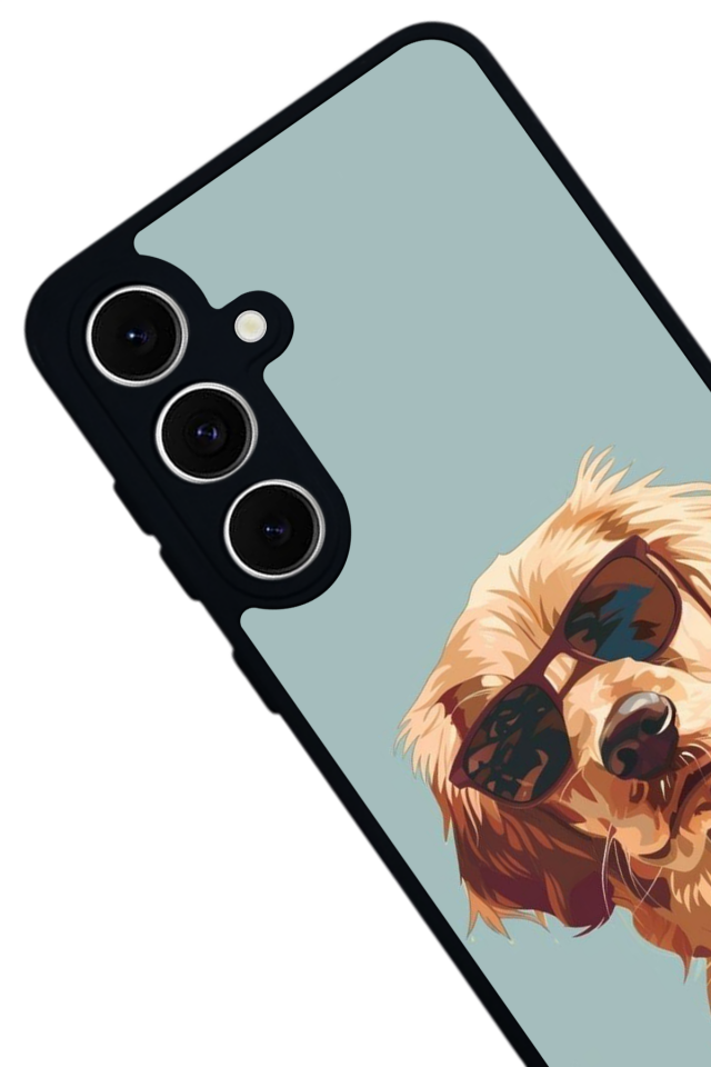 Samsung Galaxy S24 FE Uyumlu Golden Kopek Tasarımlı Glossy Premium Kılıf