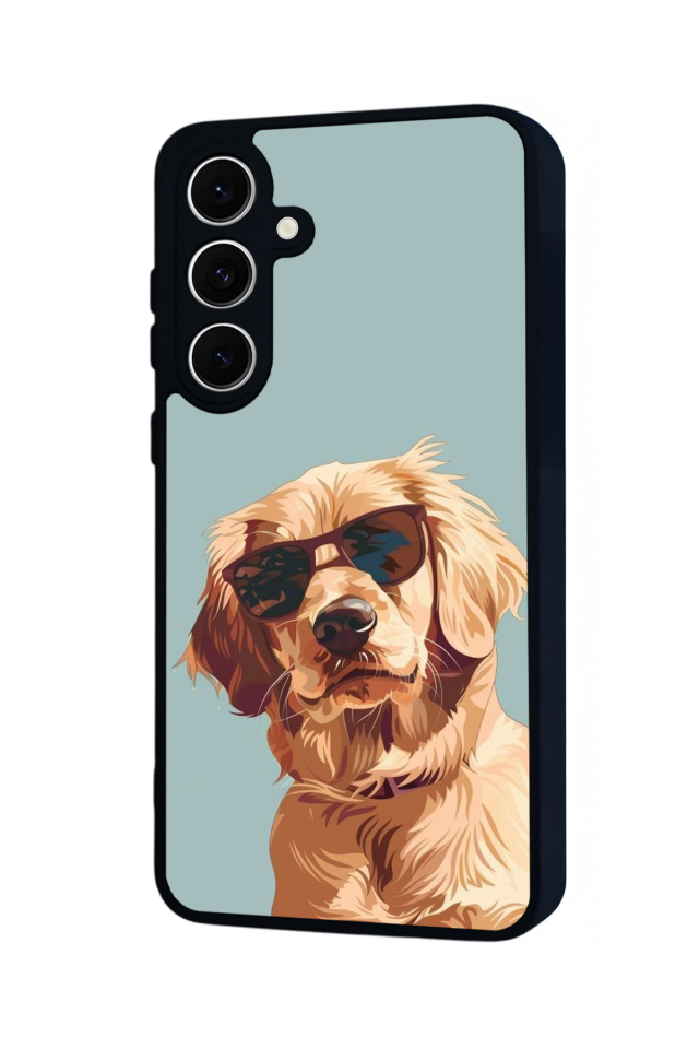 Samsung Galaxy S24 FE Uyumlu Golden Kopek Tasarımlı Glossy Premium Kılıf