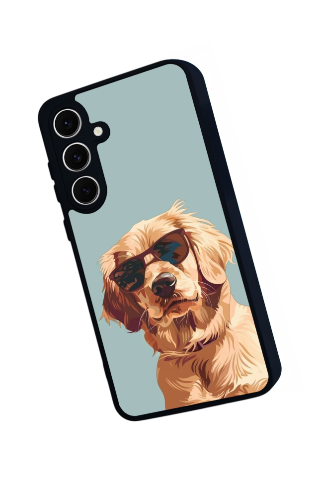 Samsung Galaxy S24 FE Uyumlu Golden Kopek Tasarımlı Glossy Premium Kılıf