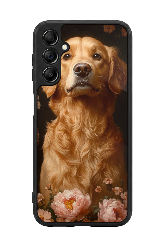 Samsung Galaxy A14 Uyumlu Golden Kopek Tasarımlı Glossy Premium Kılıf