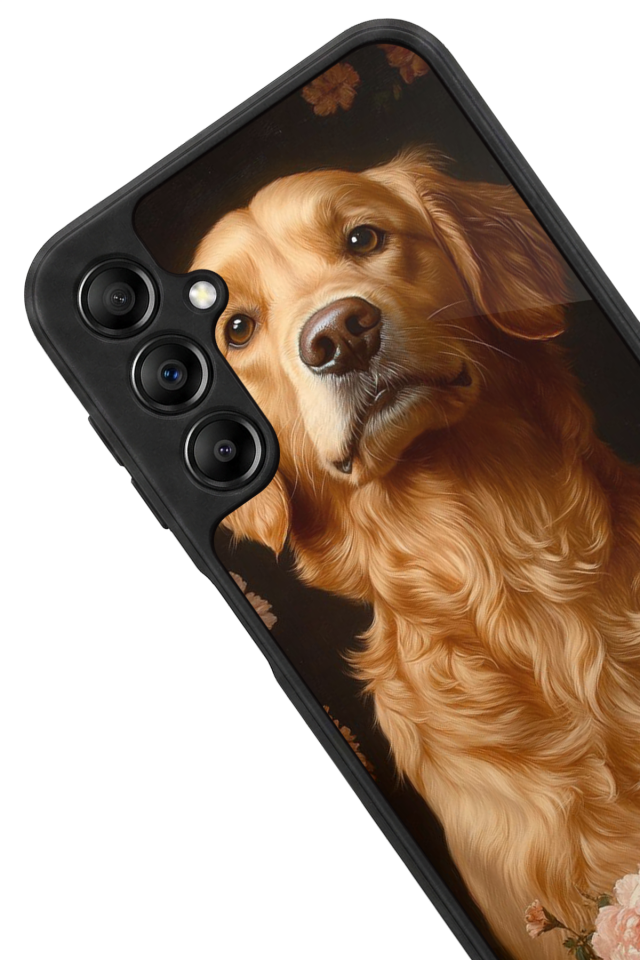 Samsung Galaxy A14 Uyumlu Golden Kopek Tasarımlı Glossy Premium Kılıf