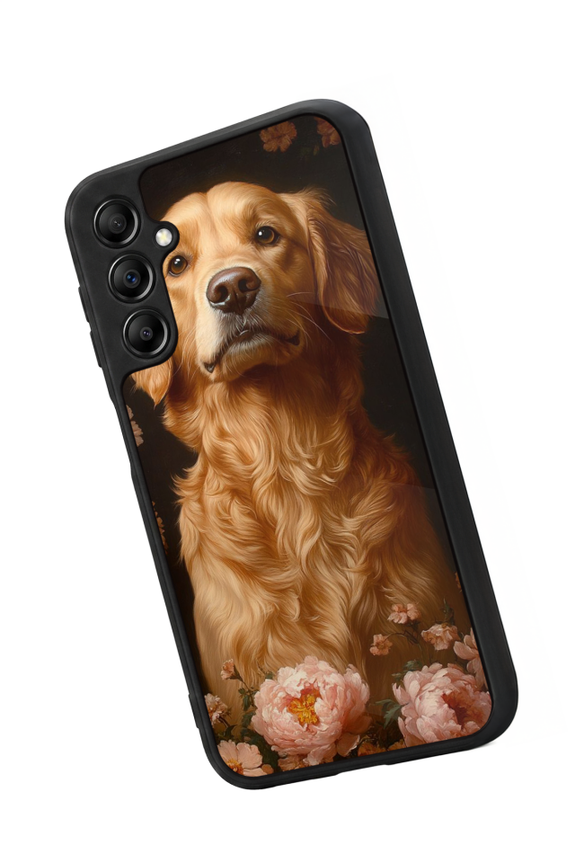 Samsung Galaxy A14 Uyumlu Golden Kopek Tasarımlı Glossy Premium Kılıf