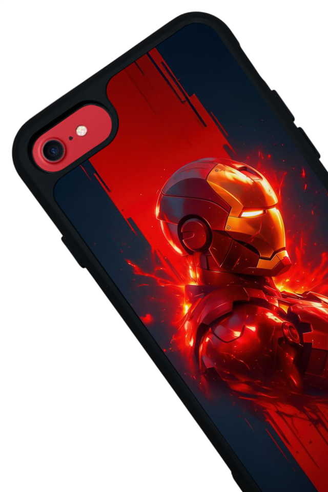 iPhone 8 Uyumlu  Iron Man ( Demir Adam ) Tasarımlı Glossy Premium Kılıf