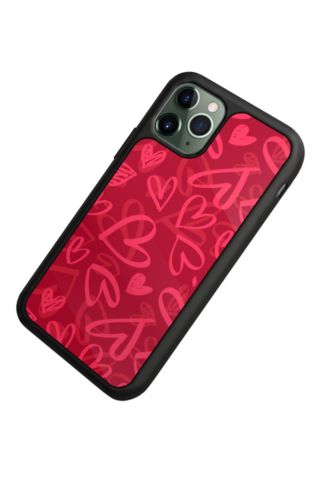 iPhone 11 Pro Max Uyumlu Kalp Love Tasarımlı Glossy Premium Kılıf