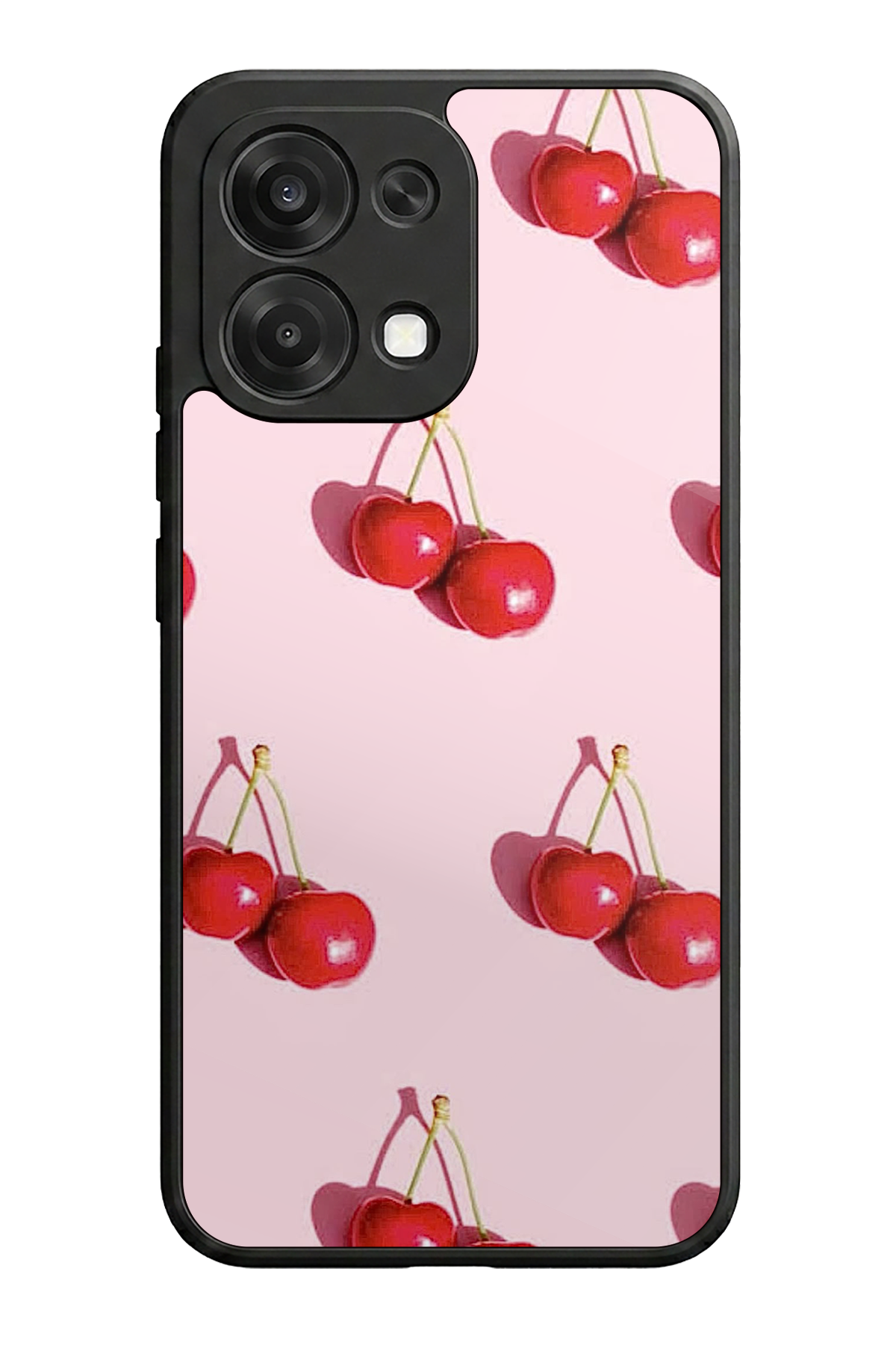 Oppo A6 Pro Uyumlu Kiraz Tasarımlı Glossy Premium Kılıf