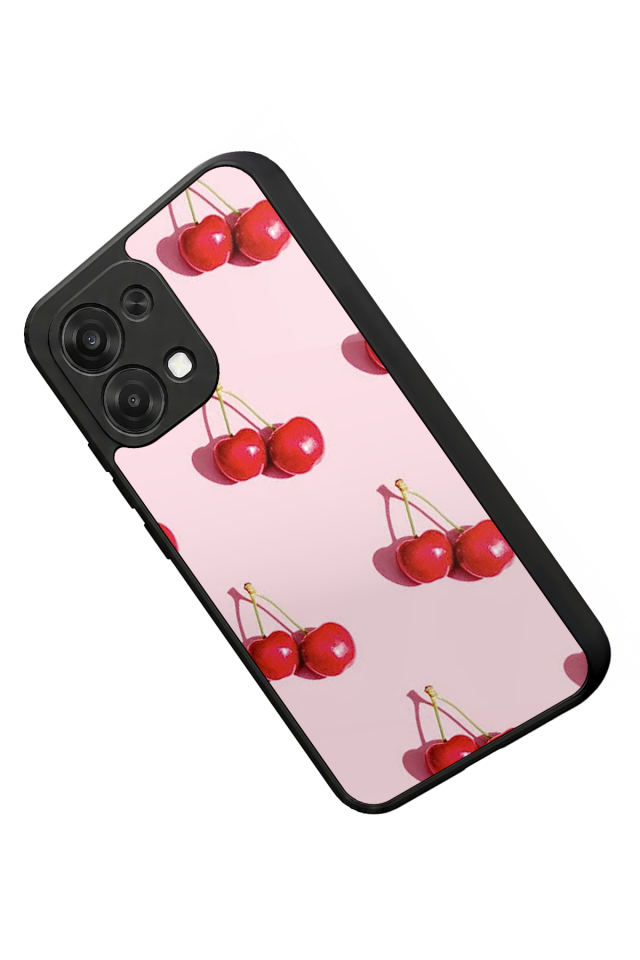 Oppo A6 Pro Uyumlu Kiraz Tasarımlı Glossy Premium Kılıf